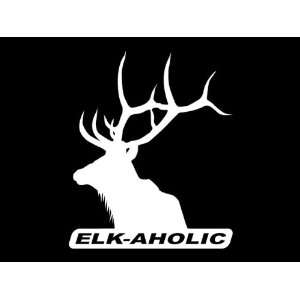  Elk aholic (White Cut Vinyl Sticker) 