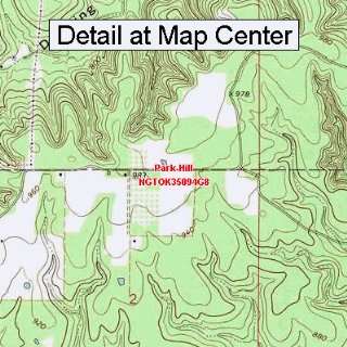   Topographic Quadrangle Map   Park Hill, Oklahoma (Folded/Waterproof