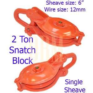   Snatch Block Single Sheave Wire Rope Hoist 6 Pulley Rigging Shackle