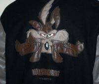 Mens Iceberg History Wile E. Coyote Leather Wool Jacket Gilmar XL 