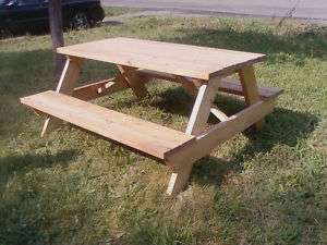 Picnic table plans with assembly hardware 6 or 8 foot  