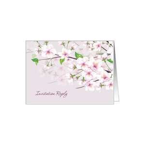  Invitation Reply, RSVP   Cherry Blossom (Sakura) Card 