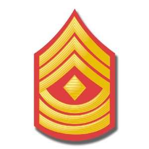 US Marine E 8 First Sergeant Red/Gold Chevron Rank Insignia Decal 
