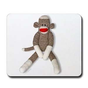    Sock Monkey Sitting    Humor Mousepad by 