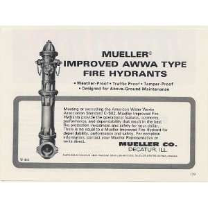  1973 Mueller Improved AWWA Type Fire Hydrant Print Ad 