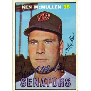 Ken McMullen Washington Senators #47 1967 Topps Autographed Baseball 