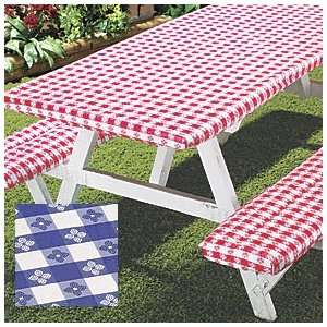 Deluxe Picnic Table Cover 3pc set   Red Patio, Lawn 
