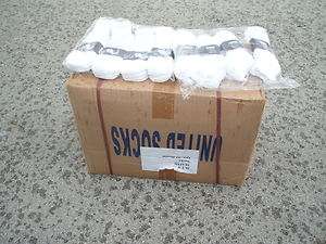 150 WHITE PAIRS ATHLETIC SPORTS COTTON SOCKS IN A BOX  