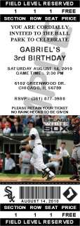 24 Chicago White Sox Birthday Ticket Invitations  