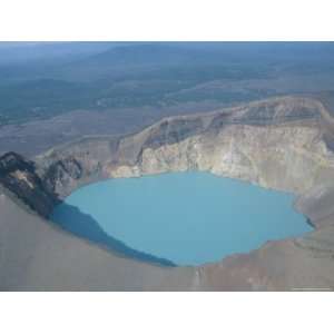 Malyi Semyachik Volcano, Acid Lake Inside Summit Crater 