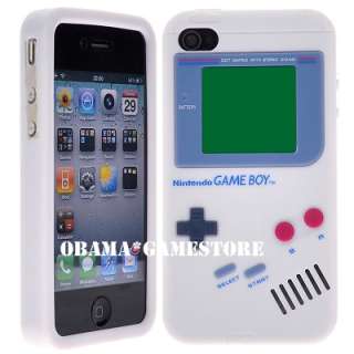 WHITE NINTENDO GAMEBOY SOFT RUBBER SILICON FOR iPhone 4 4S CASE COVER 