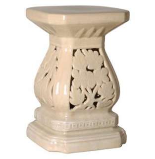 Four Seasons Antique White Pierced Ceramic Garden Seat Stool  