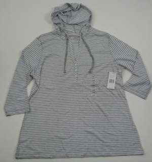 Calvin Klein Hooded Top Hoodie New XL Gray Striped Whi  