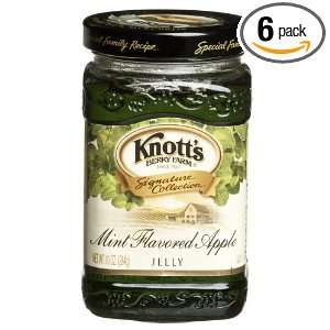 Knotts Mint Flavored Apple Jelly, 10 Ounce Jars (Pack of 6)  