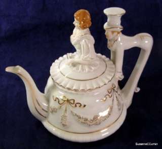 Whimsical Art Deco Tea Set Figural Crinoline Lady & Gentleman Half 