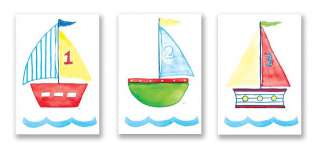 Baby Boats Sailboat KIDS ART by Nursery Prints  