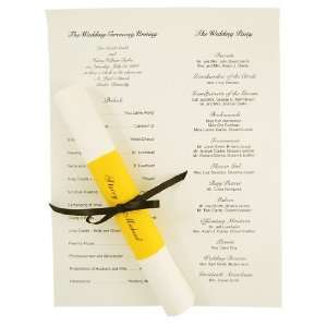  Scroll Wedding Program   Vellum Band   Ecru (50 Pack 