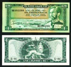 ETHIOPIA 1 DOLLAR (1966) PICK # 25 UNC .  