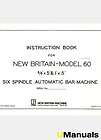 New Britain 60 Automatic Bar Machine Instruction Manual