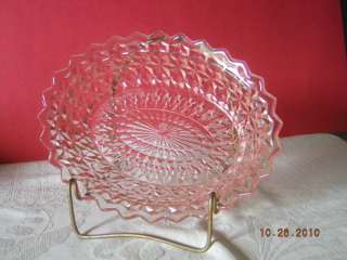 Buttons and Bows Pink Depression Glass Oval  