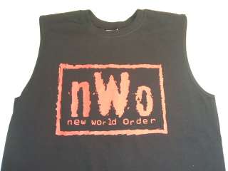 nWo New World Order Sleeveless Black T shirt Red Logo  