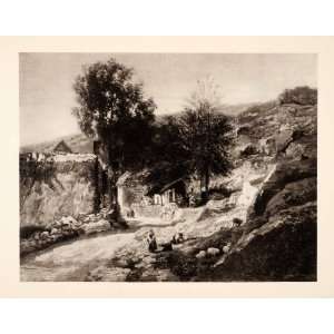  1936 Photolithograph Daubigny Charles Ravine Town Village 