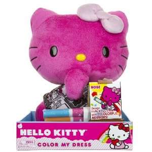  Hello Kitty Large Plush With 3 Coloring Pen   Rose Toys & Games