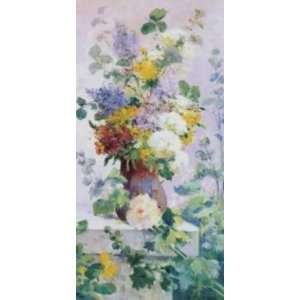  Summer Flowers With Hollyhocks artist Eugene Henri 