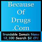 Because Of Drugs  Short RARE Brandable Social Media