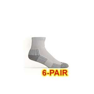   Bamboo Quarter Socks White/Gray LG 6 pack