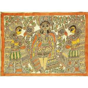   Lalita   Madhubani Painting on Hand Made Paper treated with Cow Dung