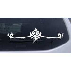 Wide Ornamental Accent Car Window Wall Laptop Decal Sticker    White 