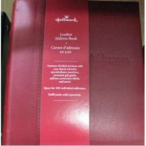 Hallmark Address Books ADD9786 Red Leather Spiral Bound Address Book 