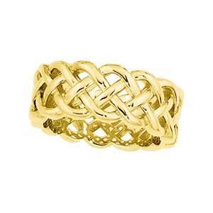  Size 8 14K White Gold Celtic Wedding Band Jewelry