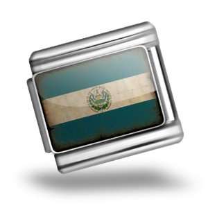  Italian Charms Original El Salvador Flag  Bracelet Link 