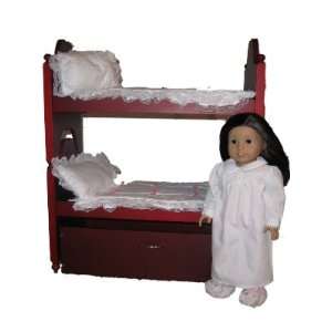  Doll Bunk Beds with Trundle Drawer Furniture for 18 Inch Dolls 