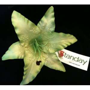   (Green) Real Looking Large Tiger Lily Hair Clip. 