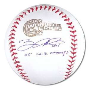 Brian Anderson Autographed Baseball with 2005 WS Champs Inscription