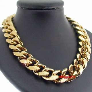 11mm ROUNDED CURB Link GOLD Layered 24 Necklace 116g  