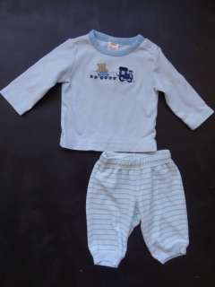 Boys Gymboree Blue Train Outfit Size 0 to 6 Months  