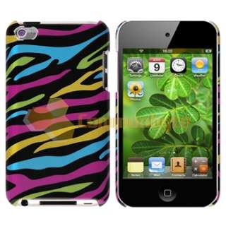   Zebra Flower Hard Case Stand for Apple iPod Touch 4th Gen 4G  