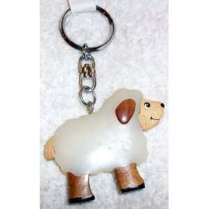  Wooden Hand Crafted Goat, Sheep Key Ring, Key Chain, Key Holder 
