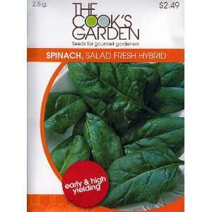  Cooks Garden Salad Fresh Hybrid Spinach Seeds   2.5 gram 