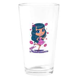   Pint Drinking Glass High Maintenance Girl with Kisses 