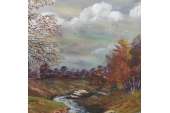 English Impressionist Autumn Landscape Oil Painting  
