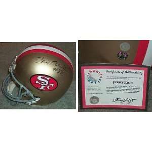  Jerry Rice Signed 49ers t/b Riddell f/s Rep Helmet Sports 