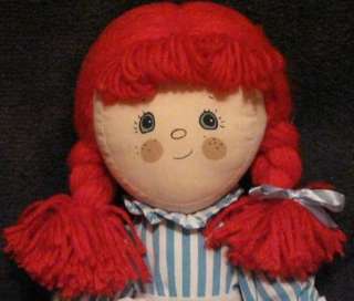Vtg Wendys Wendys Restaurant Cloth Rag Doll Toy Advertising Red Yarn 