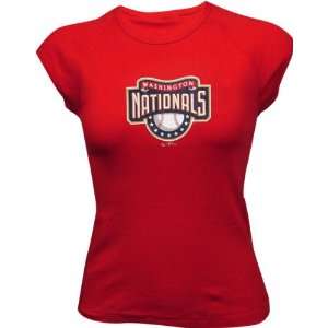  Washington Nationals Womens Official Logo Cap Sleeve T 