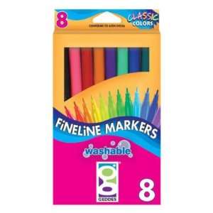  8 Count Geddes Washable Fineline Markers Case Pack 48 