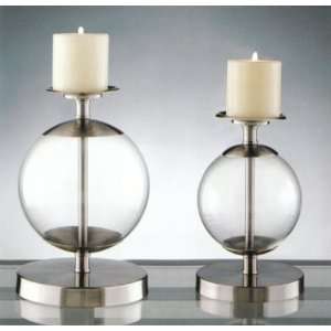  2pcs Glass Ball Candle Holders